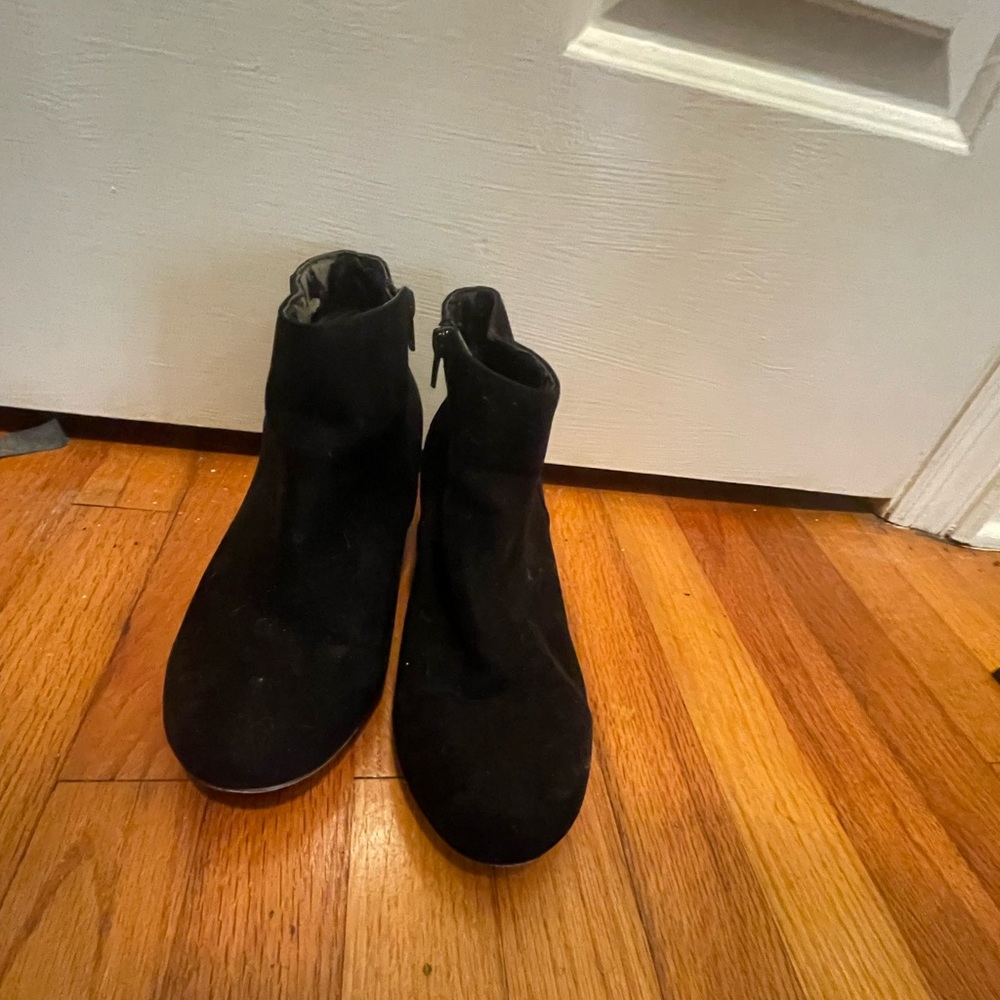 Black suede ankle boots